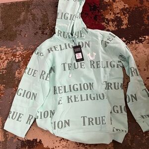 NWTTrue Religión AO Trademark Hoodie-Yucca Mint Green-size-xxl